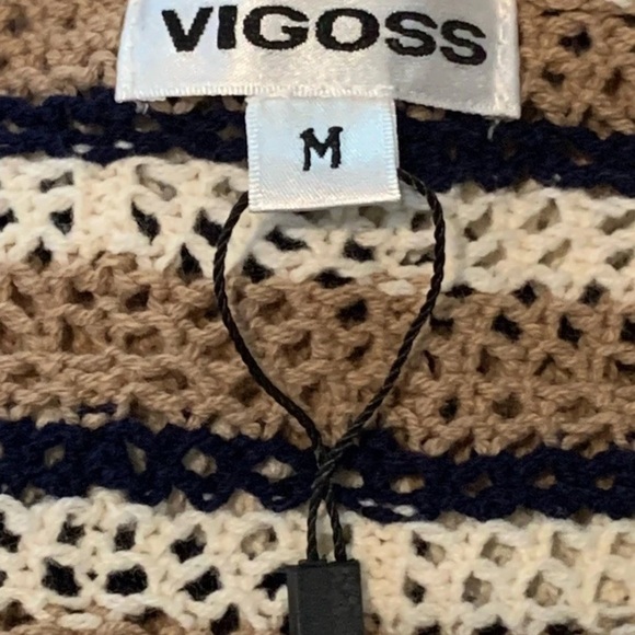 NWT Vigoss Womens MED Crochet Pointelle Knit Cardigan Sweater Cottagecore Boho - Picture 11 of 12